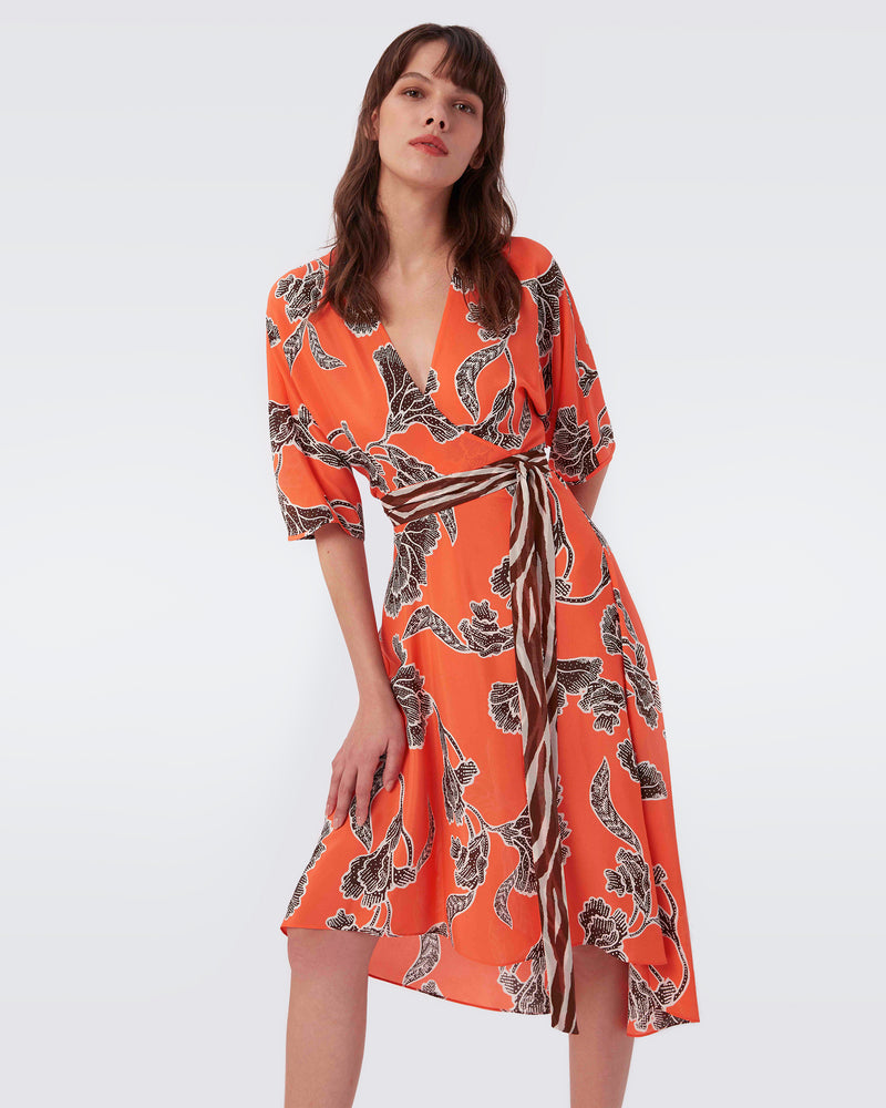 Eloise Asymmetrical Faux-Wrap Dress ...